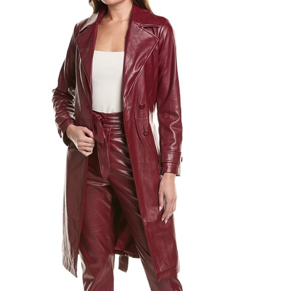 TART Valda Trench Coat in Cabernet, Size Medium - Picture 1 of 17